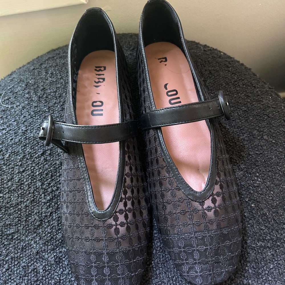 BIBI LOU: Anthropologie Black Mesh Ballet Flats EUC - Picture 9 of 10